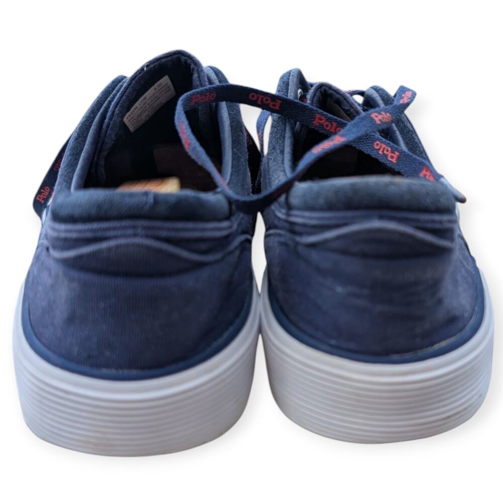 Polo Ralph Lauren Faxon Men's 9.5 D Training Shoes Blue Canvas Low Top Sneakers - Picture 5 of 9